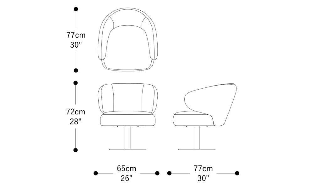 Image of the main dimensions of the product